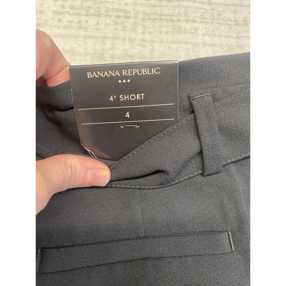 Banana Republic Shorts Womens Size 4 Black High Rise Casual Chic Belted Pockets - Picture 3 of 11